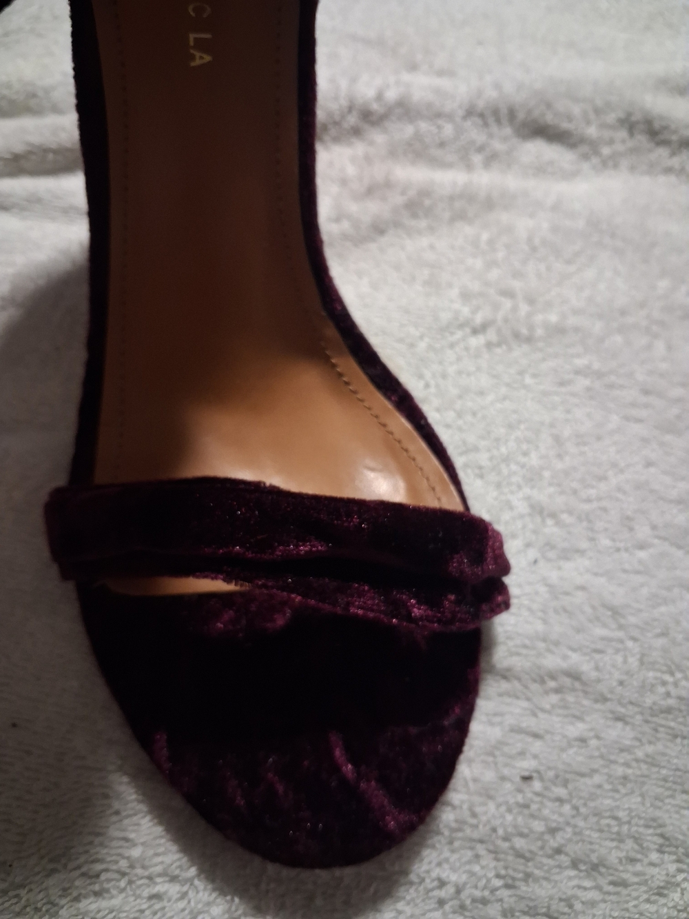 Aldo Women’s Velvet Burgundy Open-Toe Heel Size 10